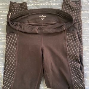 Athleta leggings small black/dots